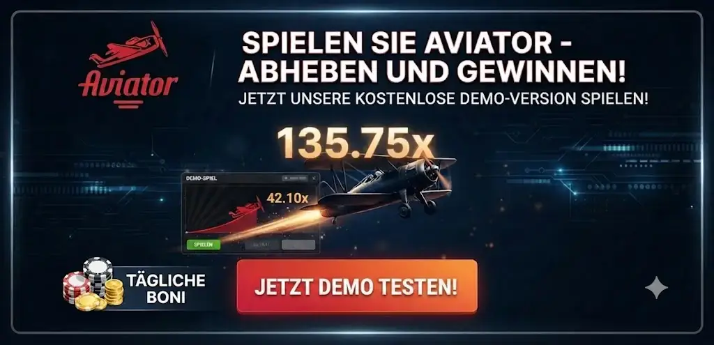 Aviator Demo Interface mit virtuellem Guthaben